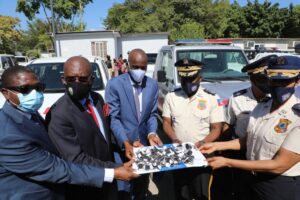 Haiti President distributes new vehicle to Police Officers