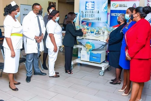 On the occasion of the 50th Anniversary of the Jamaica Stock Exchange, JSE purchased two (2) incubators for the Kingston Public Victoria Jubilee Neonatal Care Unit and the University Hospital of the West Indies Neonatal Unit.