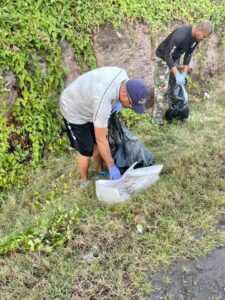 Mark Brantley, joined several people in a massive clean-up of the Long Point Road.