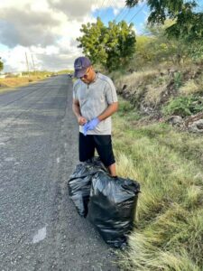 Mark Brantley, joined several people in a massive clean-up of the Long Point Road.