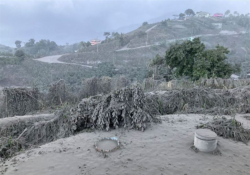 ashfalls of La Soufrière volcano.