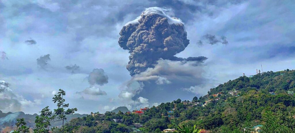 UN stated, Volcanic eruption left the entire population of St Vincent without clean water in the nation.