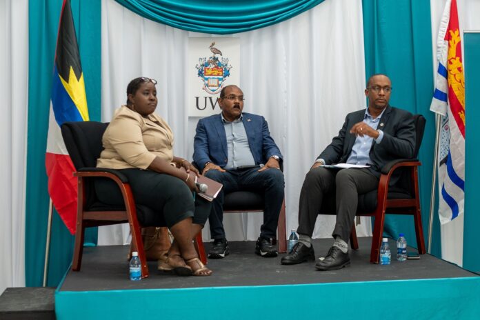 PM Gaston Browne attends UWI Public Advocacy Series for 2022/2023