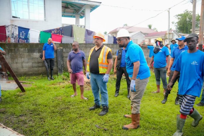 Guyana: Prez Irfaan Ali reaches construction site of Herstelling woman’s home as part of MoM