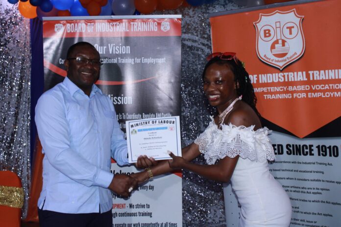 Guyana: Labour Ministry lauds Mekeda Richardson for winning Welding and Fabrication certificate