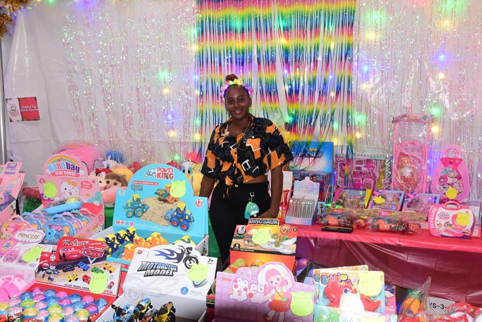 Local businessmen display their products in Roseau Christmas Village. (Credits: Melissa Poponne-Skerrit, Facebook)