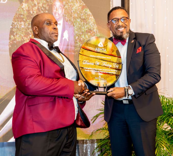 Dennis Friday honoured with Lifetime Achievement Award. (Credits: Antigua Barbuda Hotels and Tourism Association - ABHTA, Facebook)