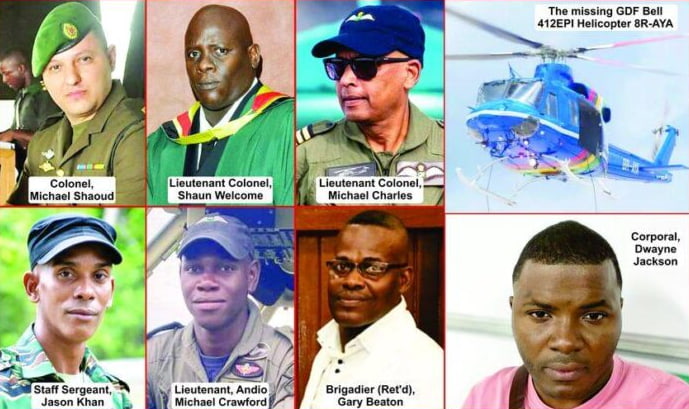 Five Defence Force servicemen were died in GDF helicopter crash. (Credits: Ian Alleyne, Facebook)