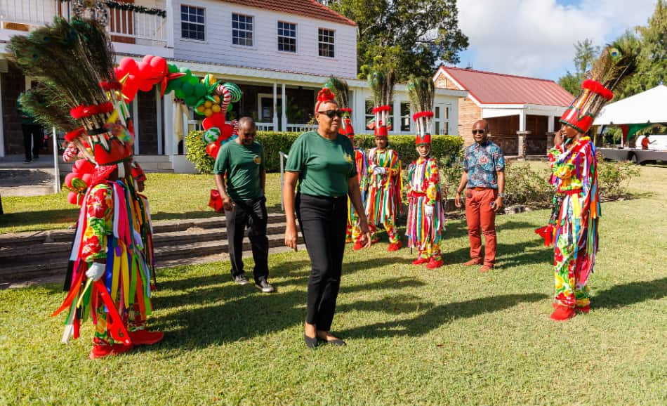 Marsha Henderson during Eco Christmas Wonderland. (Credits: St Kitts Nevis Defence Force, Facebook)