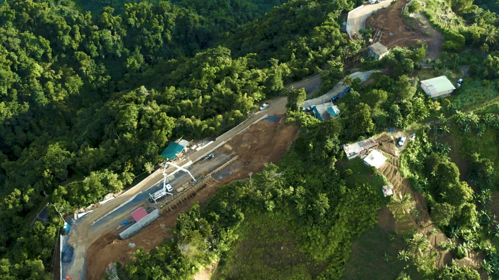 Dominica Cable Car Project construction site.