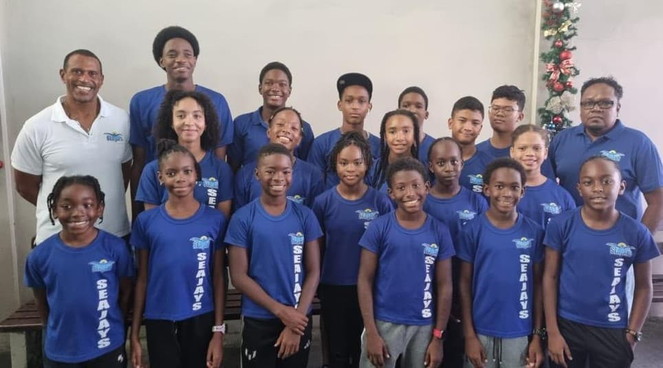 Junior swimmers of the Seajays Swim campaign. (Credits: Ministry of Youth Development and Sports - Saint Lucia, Facebook)