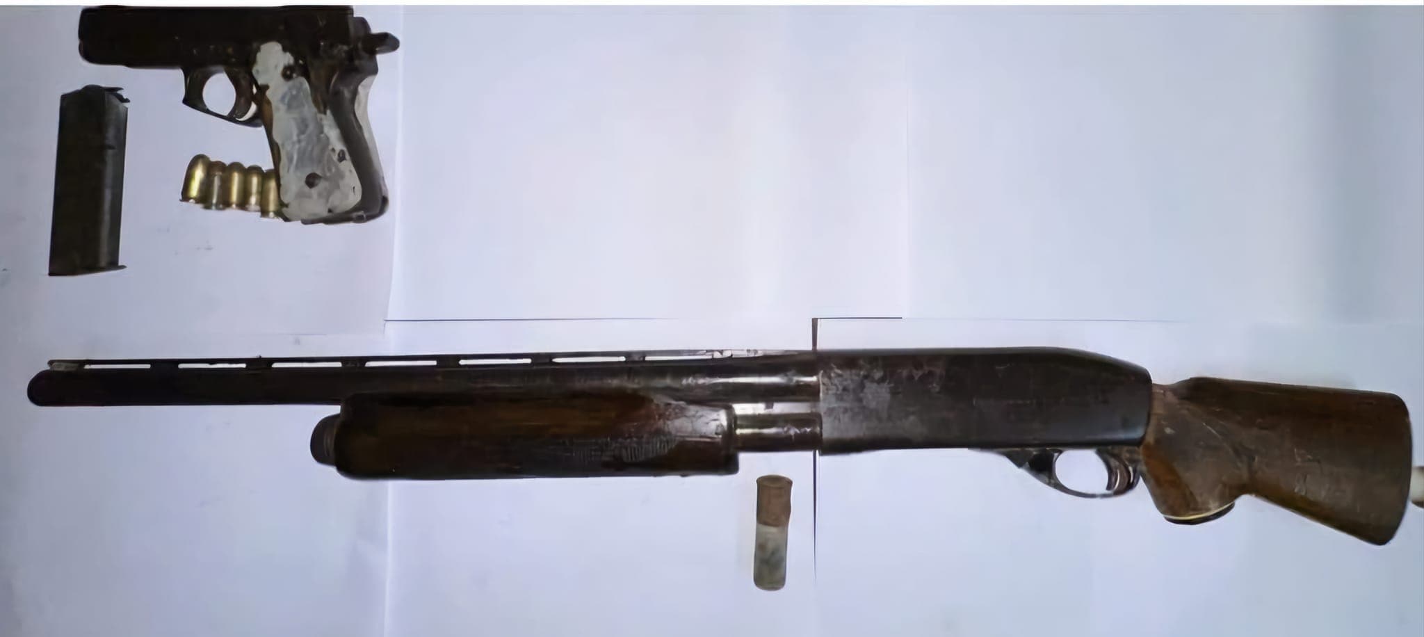 12 gauge shotgun recovered from the scene. (Credits: Guyana Daily News, Facebook)