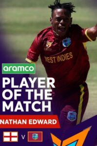 Nathan Edward was also awarded the Player of the Match award. Picture Credits: Fb accounts