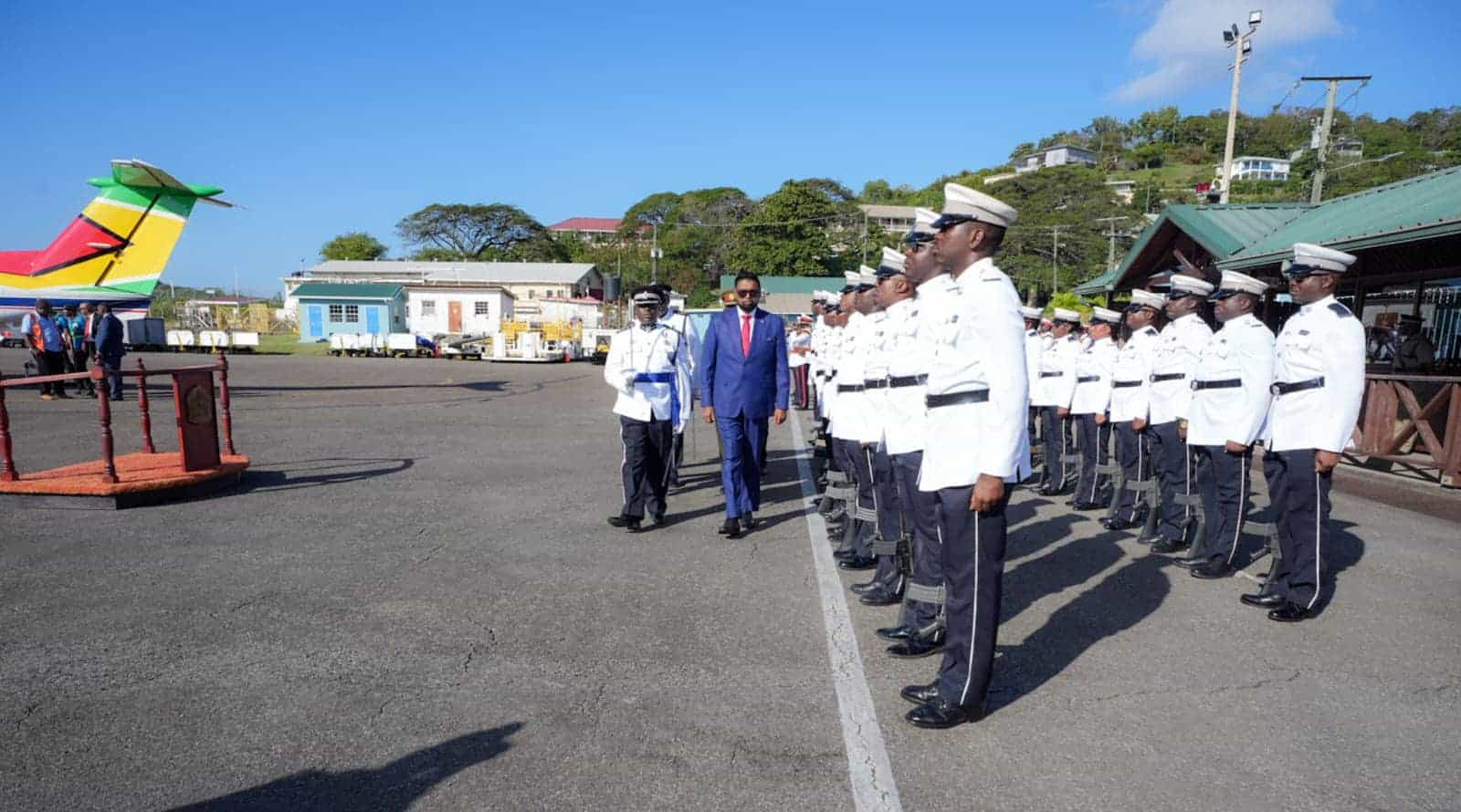 President Ali received warm welcome in Saint Lucia. (Credits: President Irfaan Ali, Facebook)