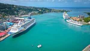 Norwegian Sky, makes its inaugural call to Port Castries. Picture Credits: Fb accounts