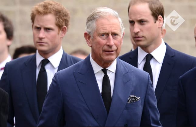 King Charles III with his sons: Prince Harry and Prince Williams. (Credits: google images)