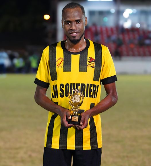 Saleem Henry of Central Football Club was awarded Sportsmax’s Man of The Match. Picture Credits: Fb accounts