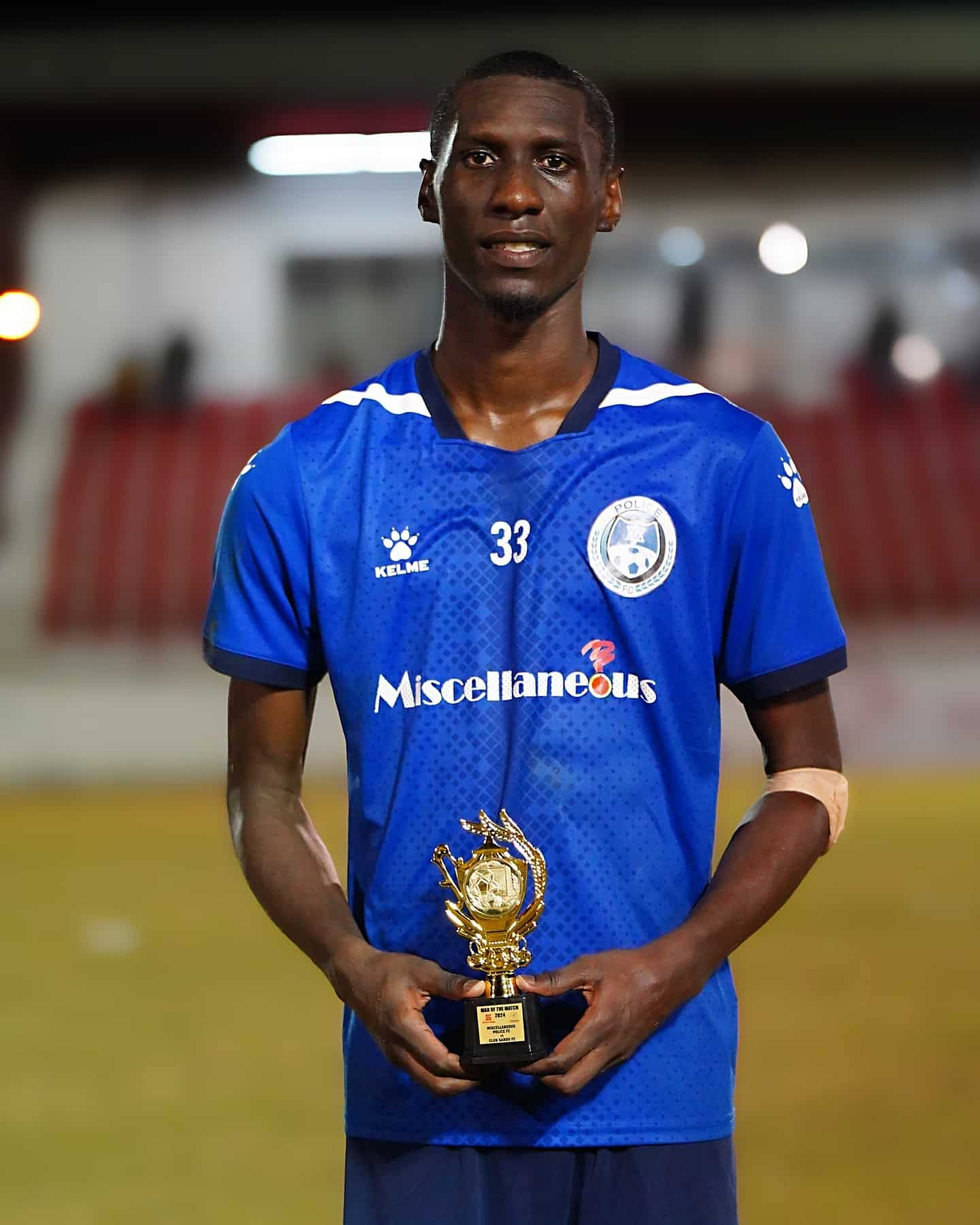 Simeon Bailey of Miscellaneous Police Football Club was awarded the Sportsmax Man of The Match. Picture Credits: Fb accounts