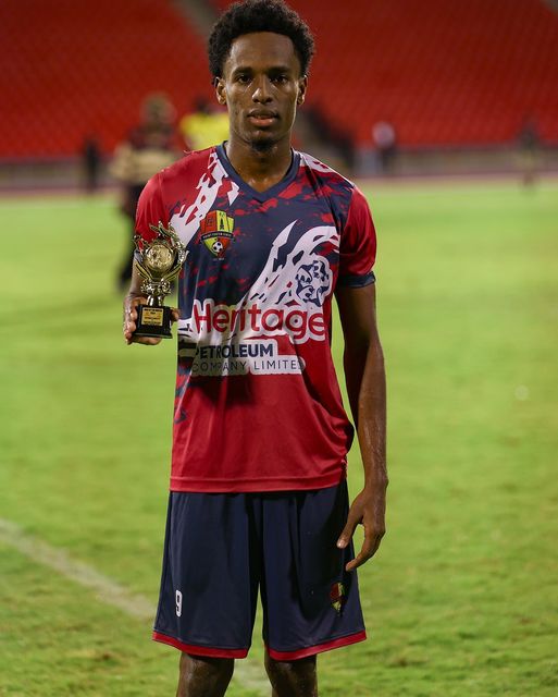 Ezekiel Kesar of Heritage Petroleum Point Fortin Civic Football Club was awarded the Sportsmax Man of The Match. Picture Credits: Fb accounts