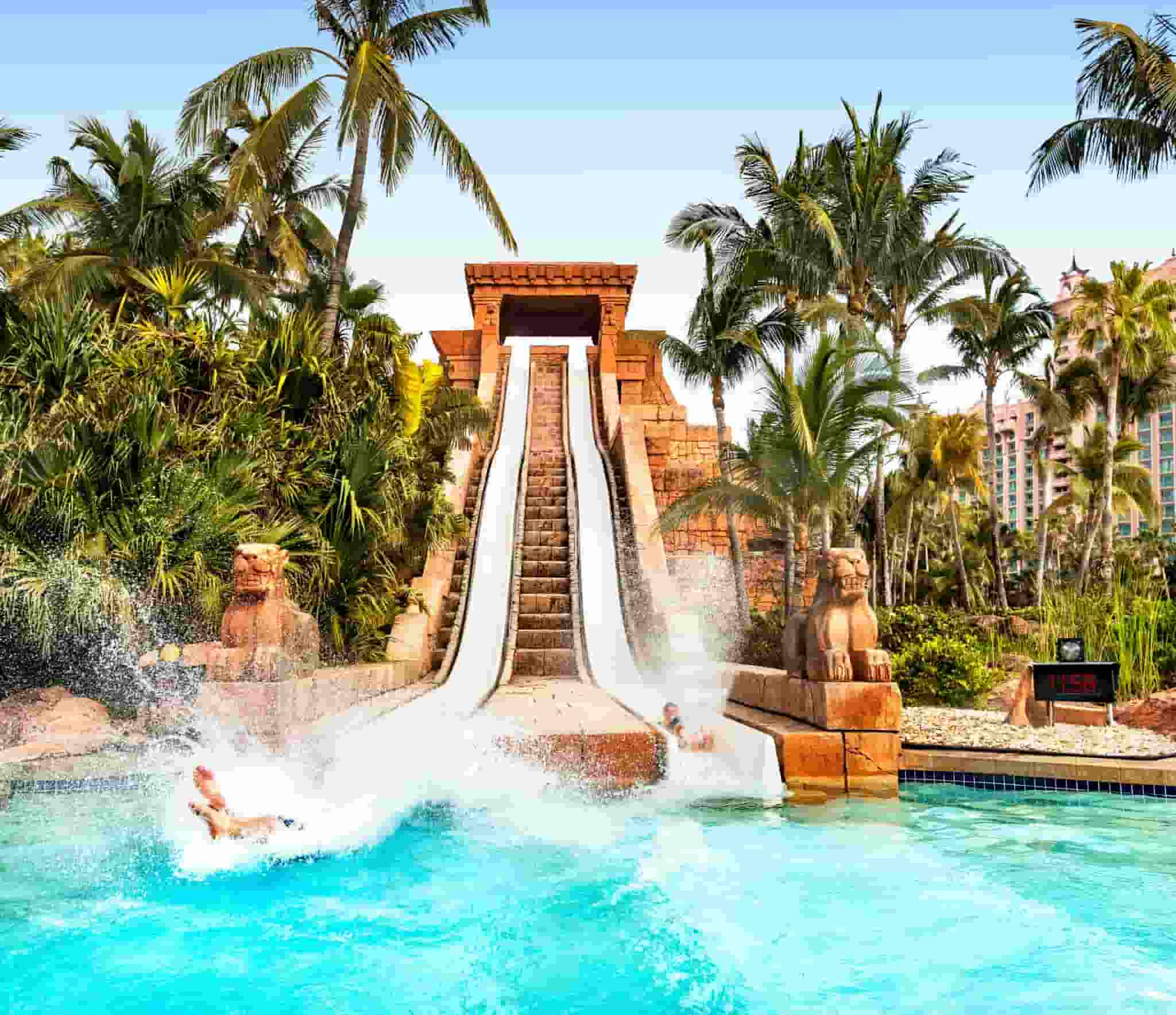 A thrilling water slide at Atlantis. (Credits: Atlantis Bahamas, Facebook)