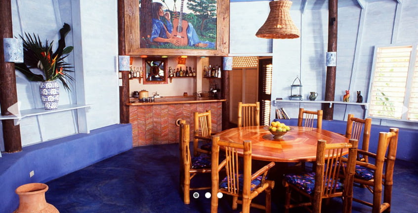 The dining area, made with bamboo. (Credits: The Caves)