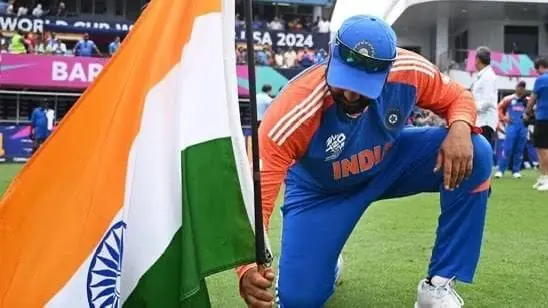 Rohit Sharma hoisted Indian flag. Picture Credits: Fb accounts