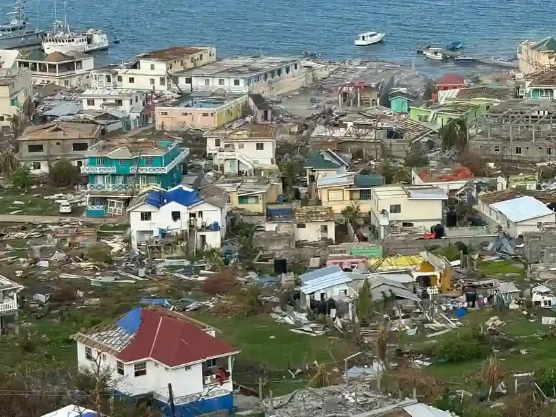 Destruction in Union Island due to Hurricane Beryl.